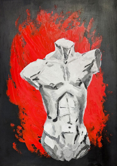 Painting titled "Marble №1" by Anton Faalk, Original Artwork, Oil