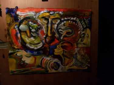 Peinture intitulée "Oeuvre à 3mains" par Ital'A, Œuvre d'art originale