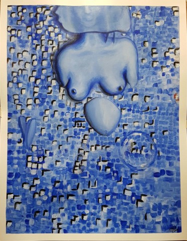 Peinture intitulée "Le bain" par Ital'A, Œuvre d'art originale, Acrylique