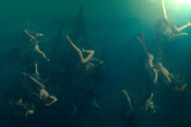 Photographie intitulée "Fall of the Oceanids" par Fab Le Blanc, Œuvre d'art originale, Photo montage