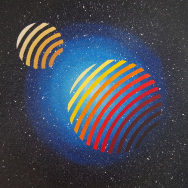 Painting titled "Exoplanet 1b" by Fab Nut, Original Artwork, Acrylic