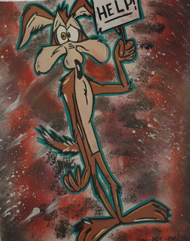 Peinture intitulée "Coyote cartoons" par Faban El, Œuvre d'art originale, Bombe aérosol