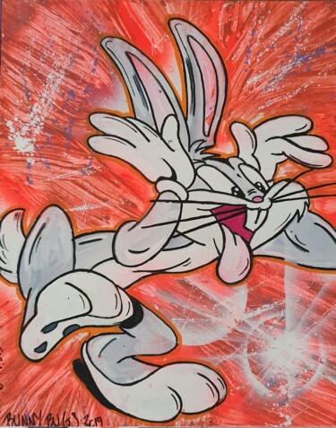 Peinture intitulée "Bugs Bunny hilarious" par Faban El, Œuvre d'art originale, Bombe aérosol