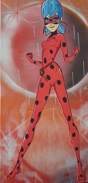 Peinture intitulée "Lady Bug" par Faban El, Œuvre d'art originale, Bombe aérosol