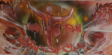 Peinture intitulée "Saidim Fight Club" par Faban El, Œuvre d'art originale, Bombe aérosol