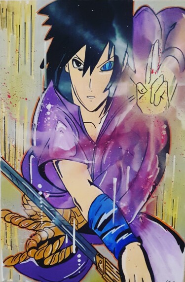 Peinture intitulée "Naruto" par Faban El, Œuvre d'art originale, Bombe aérosol