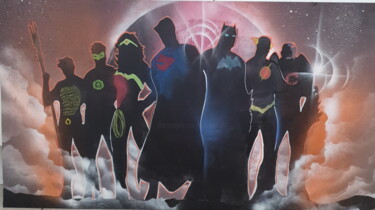 Peinture intitulée "Justice league" par Faban El, Œuvre d'art originale, Acrylique