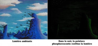 Schilderij getiteld "Montagnes aux ombre…" door Fabien Champtoussel, Origineel Kunstwerk, Acryl