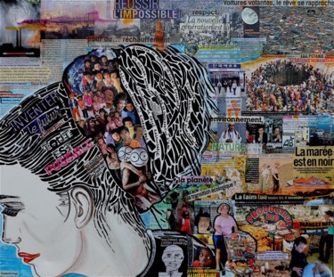 Collages titled "NO FUTURE" by Fabienne Frery, Original Artwork, Collages