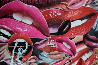 Collages titled "Détail 1 PARAMOUR (…" by Fabienne Frery, Original Artwork, Collages