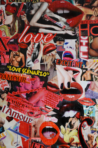 Détail PARAMOUR (Paravent) 2 Collages titled "Détail PARAMOUR (Pa…" by Fabienne Frery, Original Art, Collages