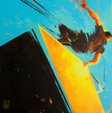 Painting titled "JUMP" by Fabia Zobel, Original Artwork, Acrylic Mounted on Wood Stretcher frame