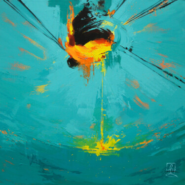 Картина под названием "FLAME" - Fabia Zobel, Подлинное произведение искусства, Акрил Установлен на Деревянная рама для носил…