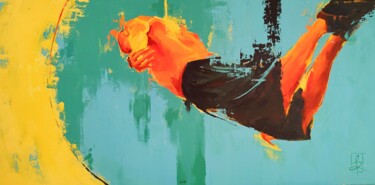 Картина под названием "DROP" - Fabia Zobel, Подлинное произведение искусства, Акрил Установлен на Деревянная рама для носилок