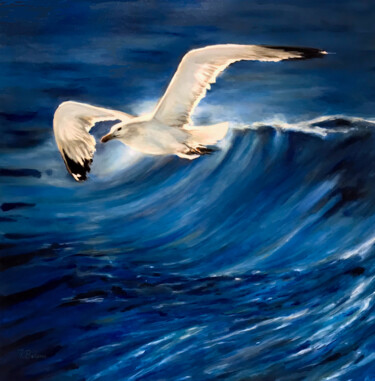 Painting titled ""Seagull II"" by Fabian Bertona, Original Artwork, Oil