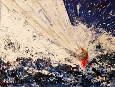 Peinture intitulée "Dans la tourmente" par Fabian Delacourt, Œuvre d'art originale, Acrylique