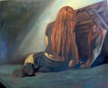 Painting titled "pintura mujer" by Fabian Guerrero, Original Artwork