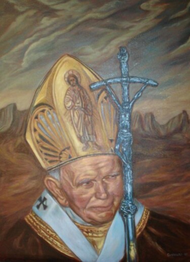 Painting titled "pope" by Fabian Guerrero, Original Artwork
