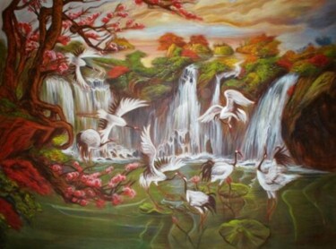 Painting titled "chinesse landscape" by Fabian Guerrero, Original Artwork