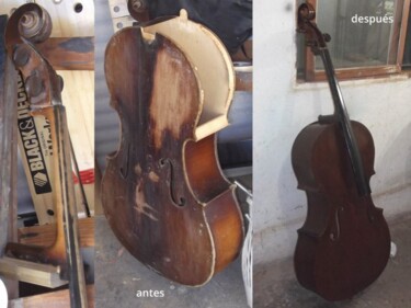 Sculpture titled "cello restoration" by Fabian Guerrero, Original Artwork