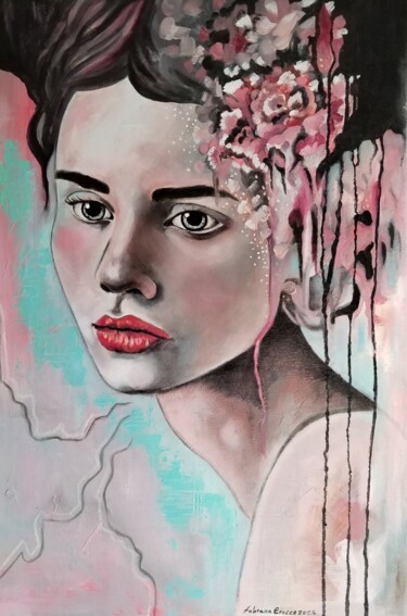 Pintura titulada "Magnolia" por Fabiana Crecco, Obra de arte original, Oleo Montado en Bastidor de camilla de madera