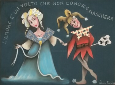Disegno intitolato "L'amour...." da Fabiana Crecco, Opera d'arte originale, Pastello