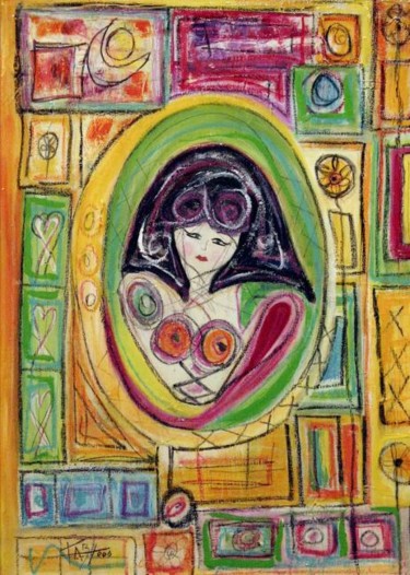 Peinture intitulée "La niña rusa (La pe…" par Fabiana Basso, Œuvre d'art originale