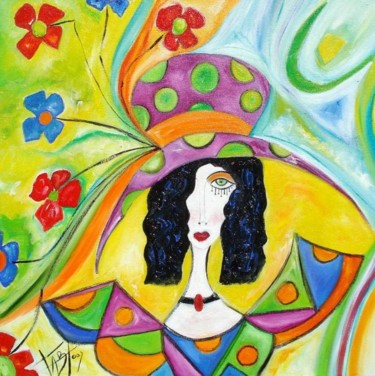 Painting titled "Madame Yvonne" by Fabiana Basso, Original Artwork