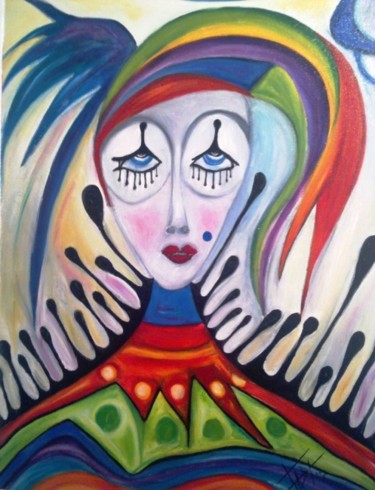 Painting titled "Femme Coq - Mujer G…" by Fabiana Basso, Original Artwork