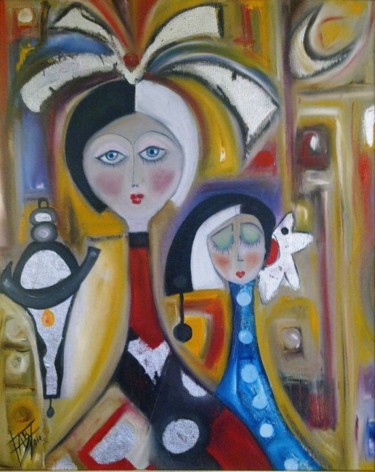 Painting titled "Âmes soeurs - Almas…" by Fabiana Basso, Original Artwork