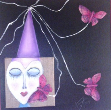 Peinture intitulée "Fée des Papillons -…" par Fabiana Basso, Œuvre d'art originale