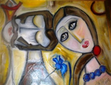 Painting titled "Amour en Tourbillons" by Fabiana Basso, Original Artwork