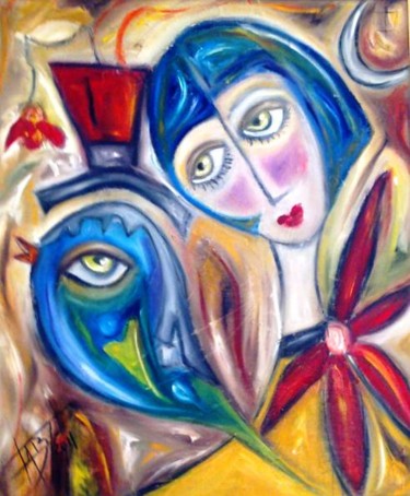 Painting titled "Les Oiseaux Perdus" by Fabiana Basso, Original Artwork