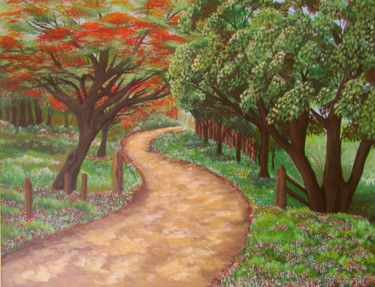 Peinture intitulée "Camino entre los ár…" par Fabiana Iglesias, Œuvre d'art originale, Acrylique Monté sur Châssis en bois