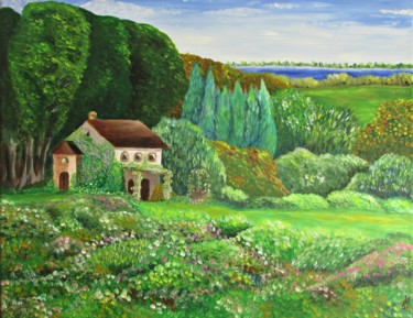 Peinture intitulée "Casa de huéspedes" par Fabiana Iglesias, Œuvre d'art originale, Acrylique Monté sur Châssis en bois