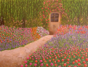 Pintura titulada "El jardín" por Fabiana Iglesias, Obra de arte original, Acrílico Montado en Bastidor de camilla de madera