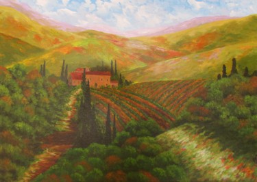 Painting titled "Canto della Terra" by Fabiana Iglesias, Original Artwork, Acrylic Mounted on Wood Stretcher frame