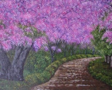 Painting titled "Después de la lluvia" by Fabiana Iglesias, Original Artwork, Acrylic Mounted on Wood Stretcher frame