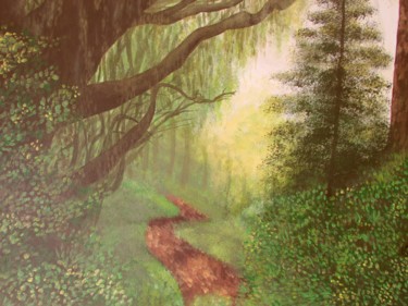 Pintura titulada "Corazón del bosque" por Fabiana Iglesias, Obra de arte original, Acrílico Montado en Bastidor de camilla d…