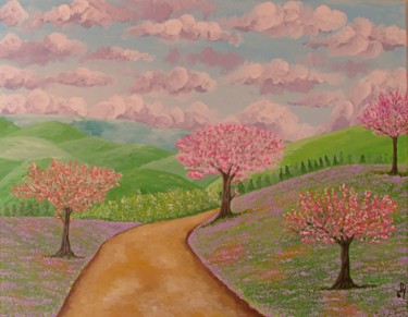Картина под названием "Abril" - Fabiana Iglesias, Подлинное произведение искусства, Акрил Установлен на Деревянная рама для…