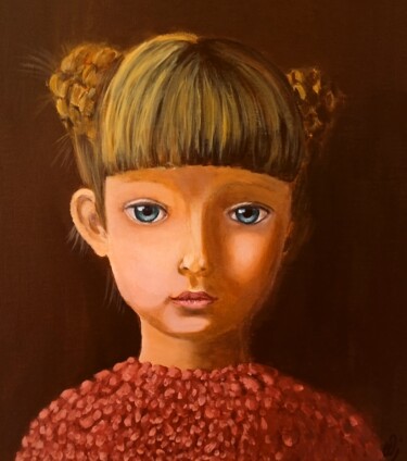 Peinture intitulée "Retrato de una niña" par Fabiana Iglesias, Œuvre d'art originale, Acrylique Monté sur Châssis en bois