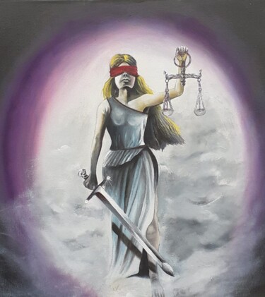 Pintura titulada "SOMBRAS DA JUSTIÇA" por Fabiano Lobato, Obra de arte original, Oleo