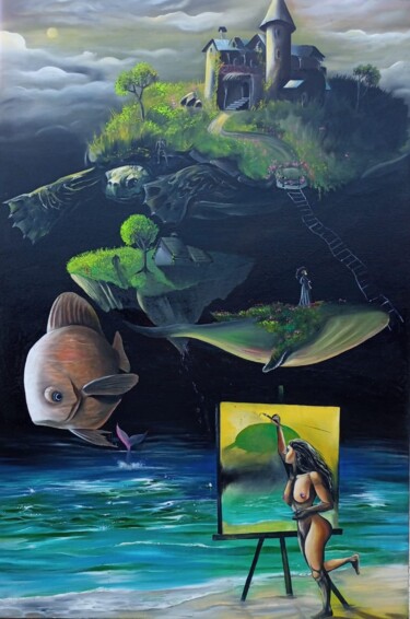 Schilderij getiteld "CAMADAS DO TEMPO" door Fabiano Lobato, Origineel Kunstwerk, Olie