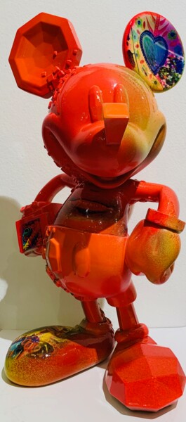 Sculpture intitulée "MICKEY PIXEL FRIDA" par Fabiano, Œuvre d'art originale, Résine