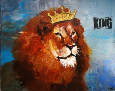 Painting titled "King" by Fabienne Christ, Original Artwork, Acrylic