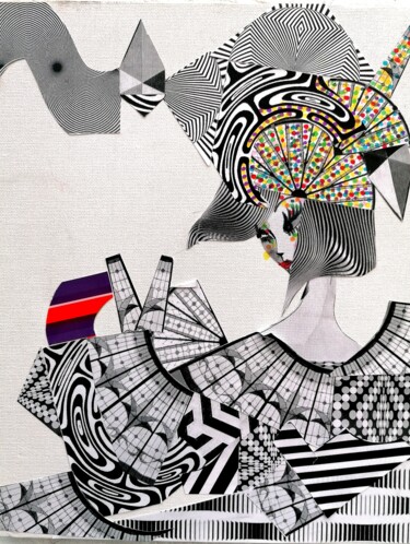 Collages titled "Madame Flora" by Godfrinne F, Original Artwork, Collages