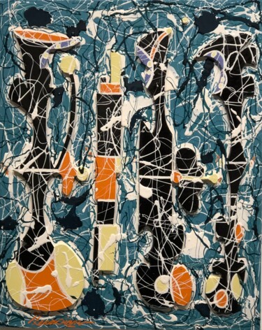 Картина под названием "Un monde ouvert" - Fabien Lemoine, Подлинное произведение искусства, Акрил Установлен на Деревянная р…