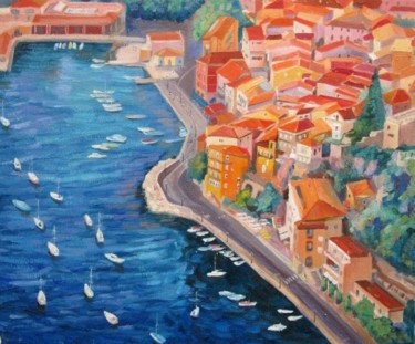 Peinture intitulée "Villefranche sur Mer" par Fabien Leroy, Œuvre d'art originale