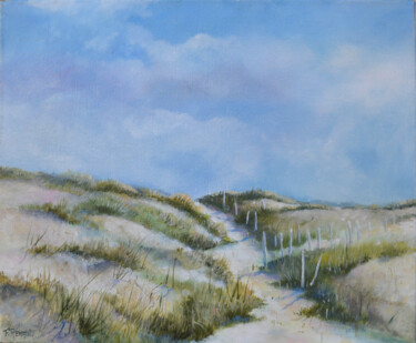 Painting titled "Le petit chemin dan…" by Fabien Renault, Original Artwork, Acrylic Mounted on Wood Stretcher frame