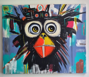 Картина под названием "Me and my monkey" - Fabien Valour (weytok), Подлинное произведение искусства, Акрил Установлен на Дер…